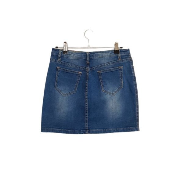 WAKEE Blue Skirt Denim Womens A-Line Short Mini Skirt - Size 10 - Picture 3 of 6